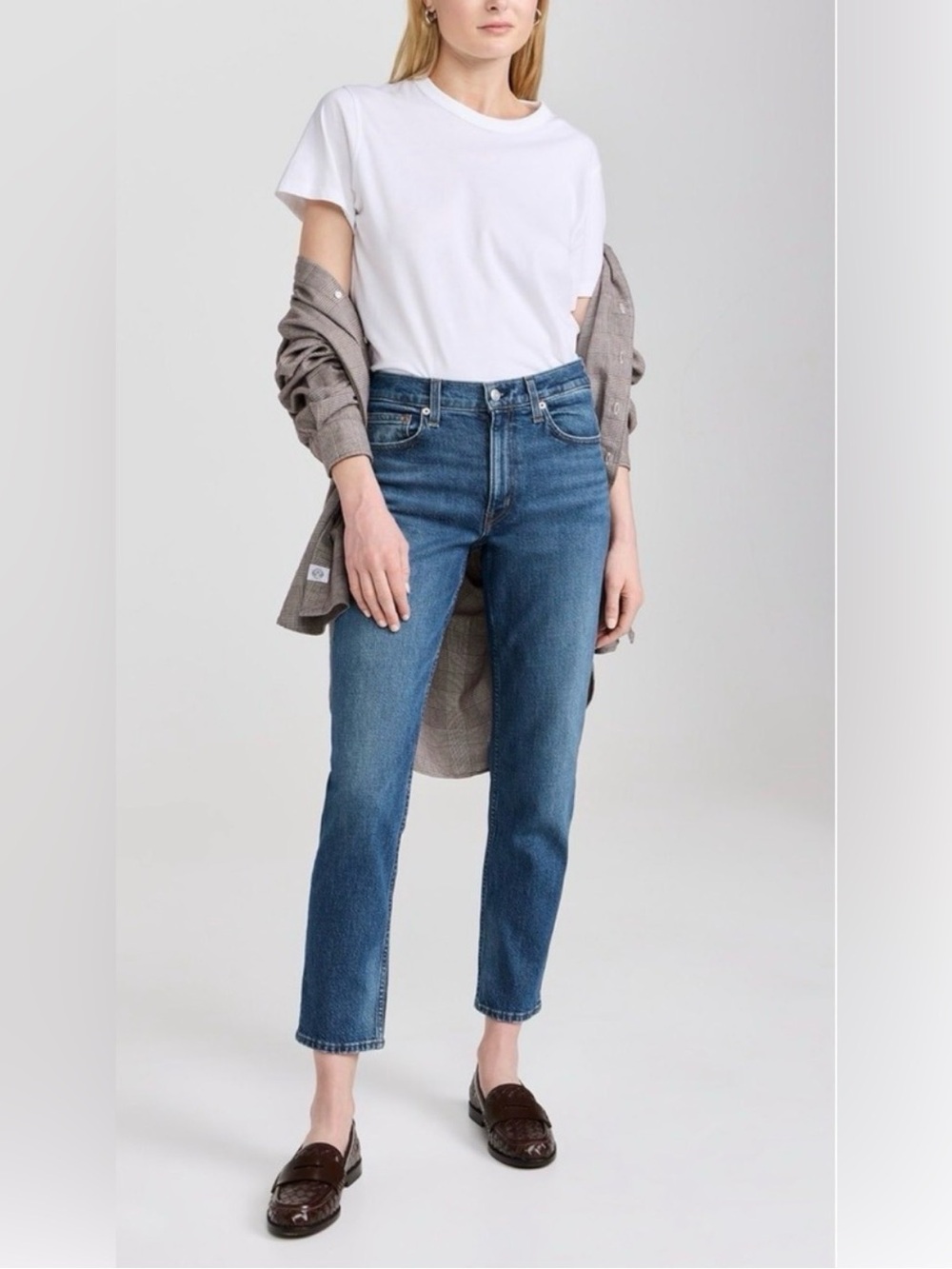 NWT $215 Alex Mill Women’s The Amber Mid Rise Slim Jeans‎ Vintage Dark Indigo 33